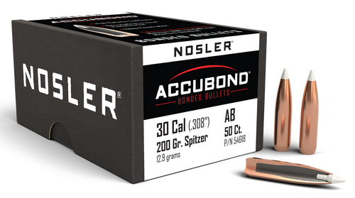 Nosler AccuBond 30 Caliber .308 200 Grain Spitzer Point 50 Count