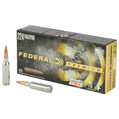 Federal 224 Valkyrie Ammo 78 Grain Barnes TSX Box of 20