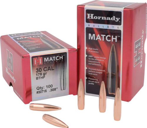 Hornady Match Bullets .30 Cal .308" 178gr BTHP 100/Box
