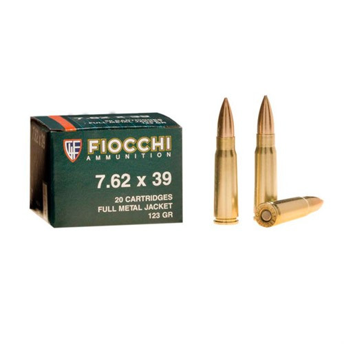 Fiocchi Shooting Dynamics 7.62x39 Ammo 124 Grain FMJ Box of 20