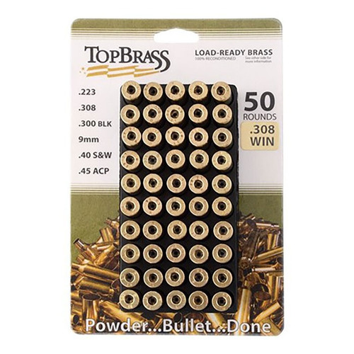 Top Brass .308 Win Brass with Tray 50ct