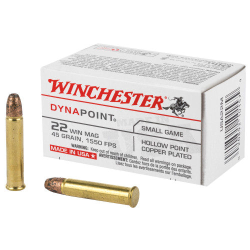 Winchester DynaPoint 22 WMR Ammo 45 Grain Box of 50 - Image 1
