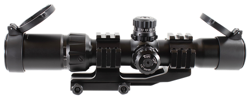 Aim Sports JTHR1 Recon Rifle Scope 1.5-4x30mm Tri-Illuminated 3/4 Circle Dot Reticle Black
