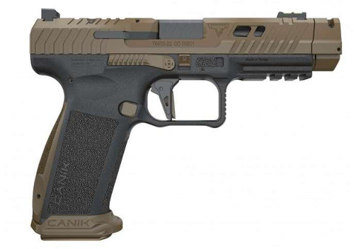 Canik TTI Combat 9mm Luger Pistol 4.6" Barrel 18+1 Round Burnt Bronze Slide Black Grip Burnt Bronze Frame Red Dot Sight