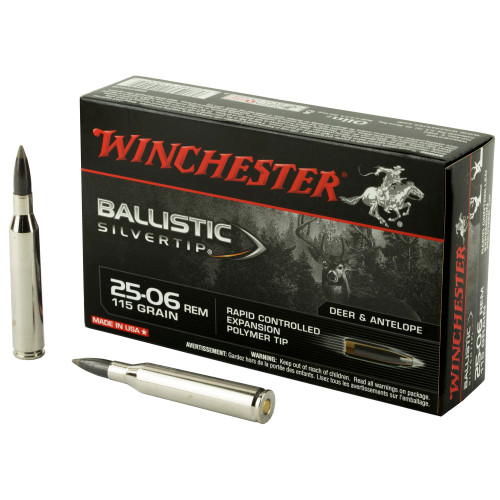 Winchester Ballistic Silvertip 25-06 Remington Ammo 115 Grain Polymer Tip Box of 20 - Image 1