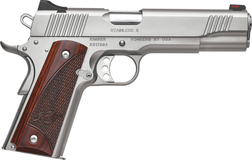 Kimber Stainless II 9mm Luger Pistol 5" Barrel 9+1 Round Stainless Steel Slide Rosewood Grip