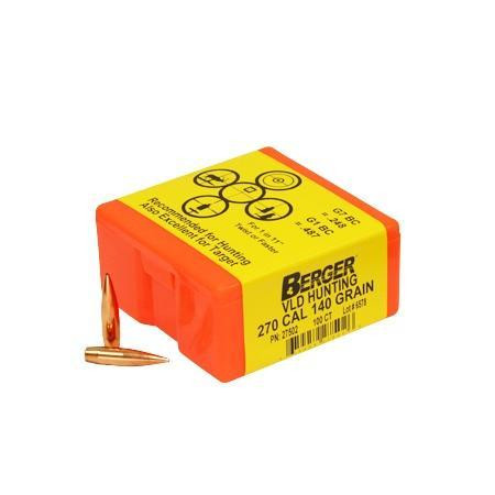 Berger VLD Hunter .270 Caliber (.277 Diameter) Bullets 140 Grain Box of 100