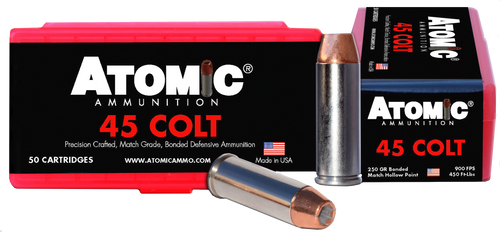 Atomic Ammunition .45 Colt Ammo 250 Grain Bonded Match Hollow Point Box of 50