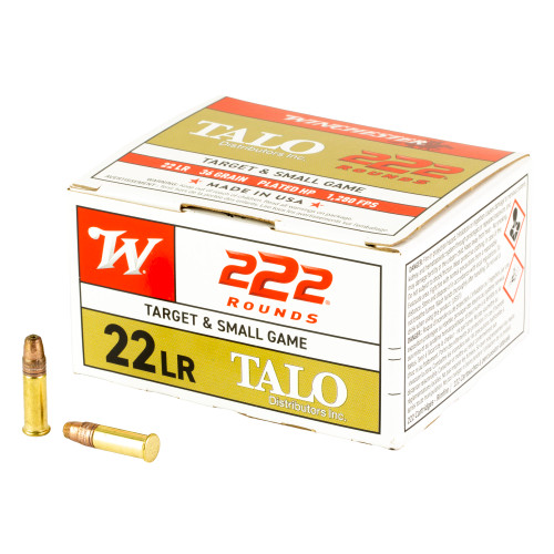 Winchester 22 LR Ammo 36 Grain Plated Hollow Point Box of 222 - Image 1