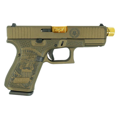 Glock 19 Gen 5 9mm Luger Pistol 4.6" Threaded Barrel 15+1 Round (Cerakote with Custom Laser Engraving)