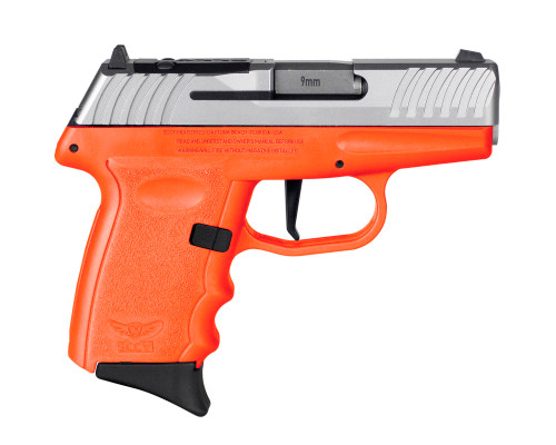 SCCY DVG-1 9mm Luger Pistol 3.1" Barrel 10+1 Round Stainless Slide Orange Frame