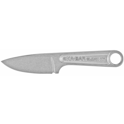 KA-BAR Forged Wrench Knife Fixed Blade Knife 3" Drop Point 425 Stainless Blade Stainless Steel Handle Stainless