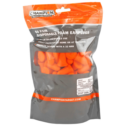 Champion Foam Ear Plugs 50 Pair Bag