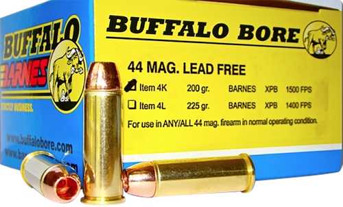 Buffalo Bore 44 Remington Magnum Ammo 200 Grain Barnes XPB Solid Hollow Point Lead Free Box of 20 Buffalo Bore 44 Remington Magnum Ammo 200 Grain Barnes XPB Solid Hollow Point Lead Free Box of 20