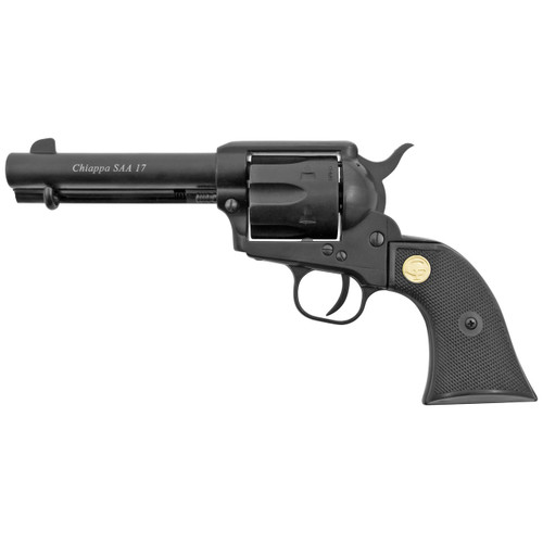 Chiappa SAA 1873 17 Hornady Magnum Rimfire Pistol 4.75" Barrel 6+1 Round Blued Black Plastic Grips