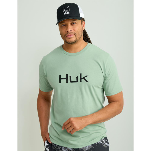 Huk Men's Logo Short Sleeve Shirt Fog Green 2XL