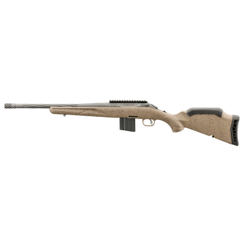 Ruger American Ranch Gen II Bolt Action Rifle 6.5 Creedmoor 16.1" Fluted Cobalt Cerakote Threaded Barrel Cobalt Cerakote Frame Flat Dark Earth Raised Comb Stock - Image 1