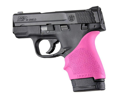 Hogue Handall Slip On Beavertail Grip Sleeve S&W M&P Shield 9, 40, Ruger LC9 Rubber Pink