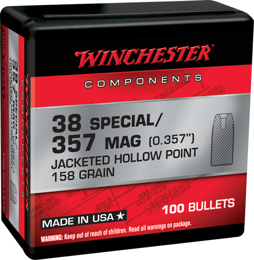 Winchester Ammo Bullets 357Mag .357" 158gr JHP 100/Box