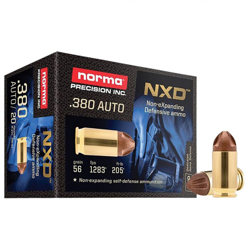 Norma NXD .380 ACP Ammunition 56 Grain Molded Copper Projectile