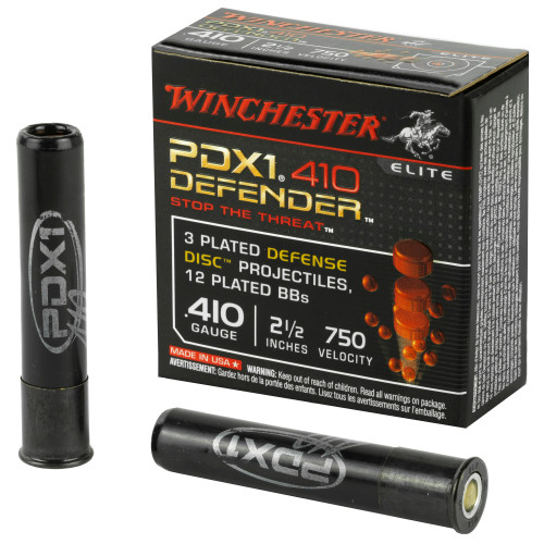 Winchester PDX1 Defender 410 Ammo 2 1/2" 3DD/12BB Box of 10 - Image 1