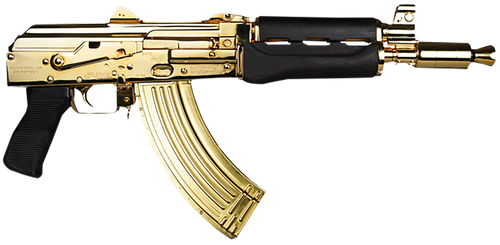 Zastava Arms USA ZPAP92 7.62x39mm Pistol 10" Barrel 30+1 Round 24K Gold Plated Receiver Dark Walnut Grips