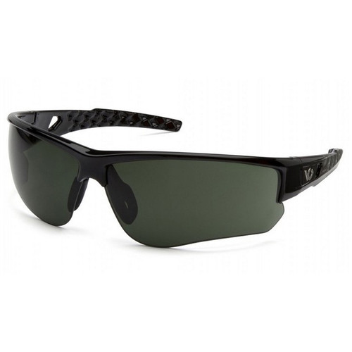 Pyramex Safety Products Atwater Forest Gray H2x Anti-Fog Lens with Black Silver Frames