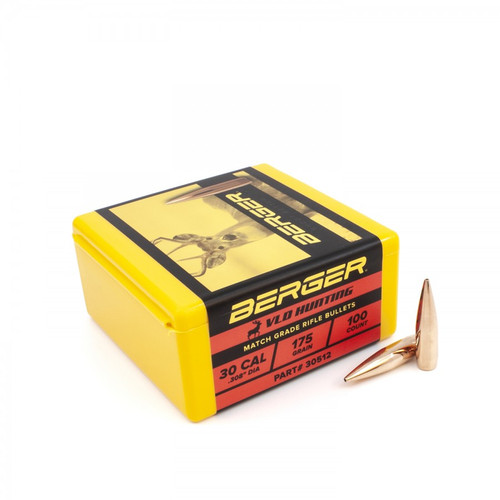 Berger 30 Cal .308 175 VLD Hunt Bullet 100/Box