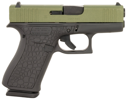 Glock G43X 9mm Luger Pistol 3.41" Barrel 10+1 Round Black Polymer Frame Lime Green Cerakote Slide