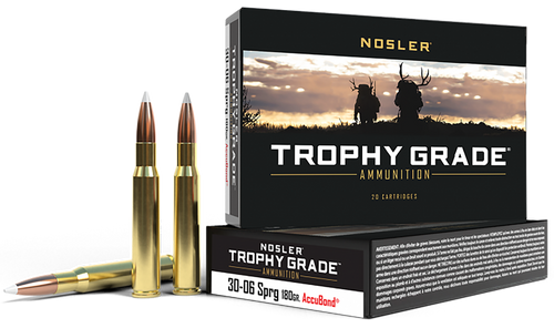 Nosler Trophy Grade 30-06 Springfield Ammo 180 Grain Nosler AccuBond Bonded Polymer Tip Box of 20