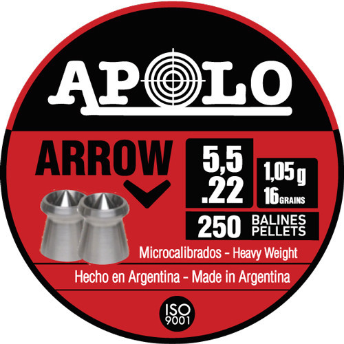 Hatsan Apolo Arrow Air Gun Pellets .22 Caliber 16 Grain 250 Count