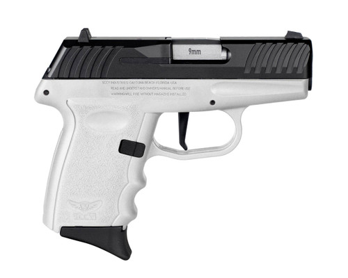 SCCY DVG-1 9mm Luger Pistol 3.1" Barrel 10+1 Round Black Slide White Frame (Roebuck Quadlock)