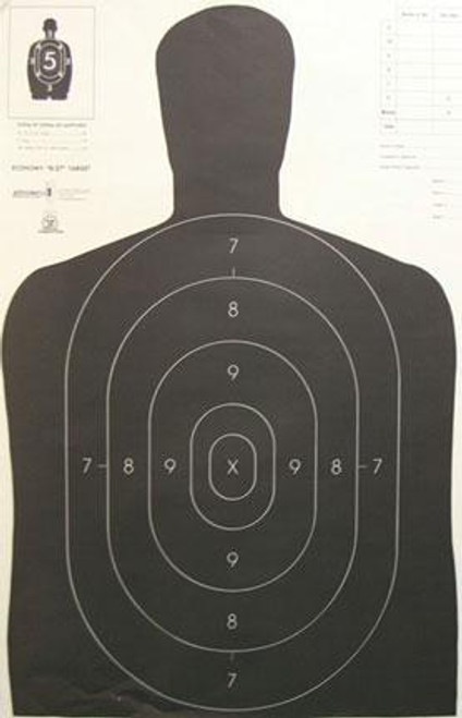 Speedwell Official NRA Police Qualification Silhouette Targets Black 22.5" x 35" 200PK