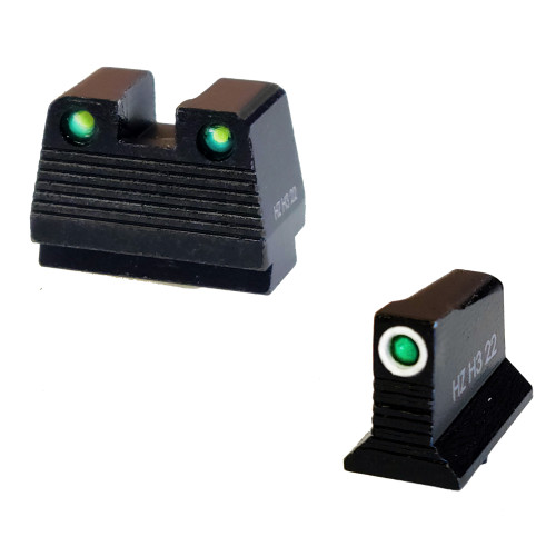 HIVIZ Co-Witness Suppressor Height Night Sight Set Tritium for Glock MOS