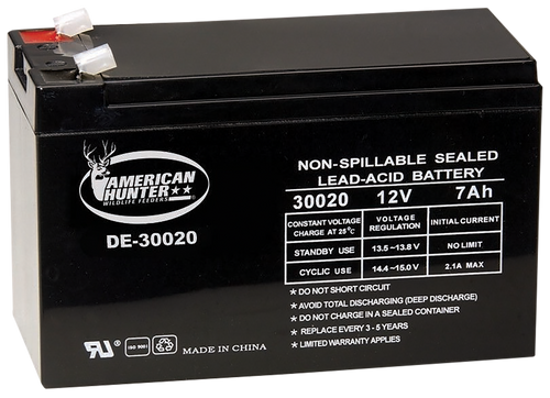 American Hunter DE30020 12 Volt 7 Amp Rechargeable Battery Black