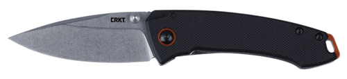 CRKT Tuna Compact Pocket Knife 2.73" Drop Point 8Cr13MoV Stonewashed Blade G-10/Stainless Steel Handle Black