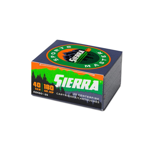 Sierra Sports Master 40 S&W Ammunition 180 Grain JHP Box of 20