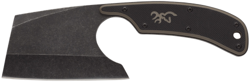 Browning 3220322B Fixed Blade Knife 2.5" Cleaver 9Cr14MoV Black Oxide Stonewashed Blade Black/Tan G10 Handle