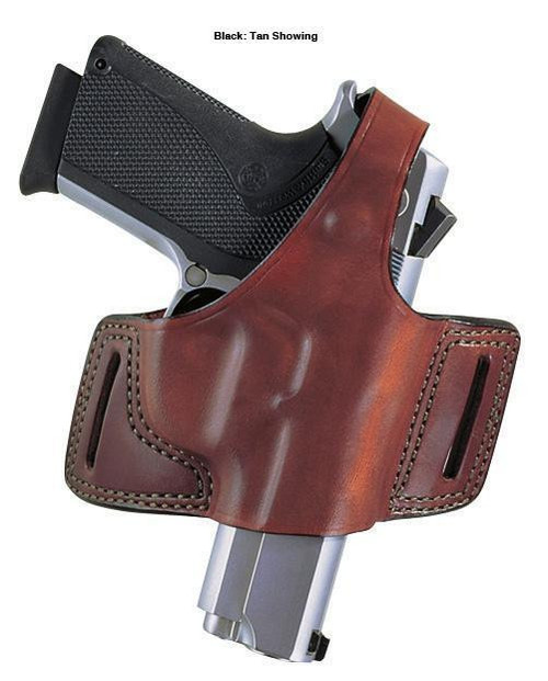 Bianchi 5 Black Widow OWB Holster Right Hand CZ 75, S&W 411, 909, 910, 915, 3904, 4006, 5904 Leather Black