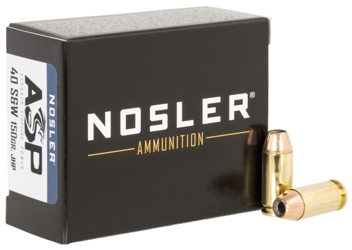 Nosler Match Grade Handgun Ammo .40 S&W 150 Grain JHP Box of 20