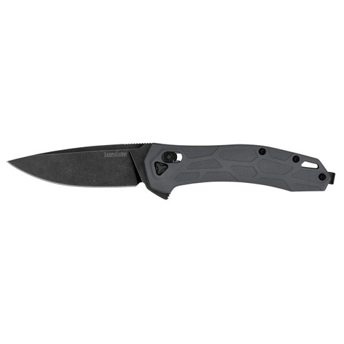 Kershaw Covalent Pocket Knife 3.2" Drop Point D2 Black Stonewash Blade Glass Reinforced Nylon (GRN) Handle Gray