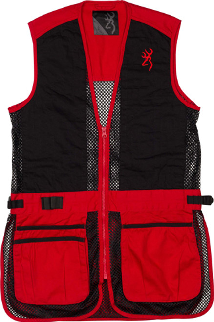 Browning Youth's XL Black Red Mesh Shooting Vest - Image 1