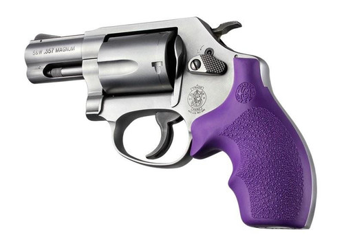 Hogue Bantam Grips with Top Finger Groove S&W J-Frame Round Butt Rubber Purple