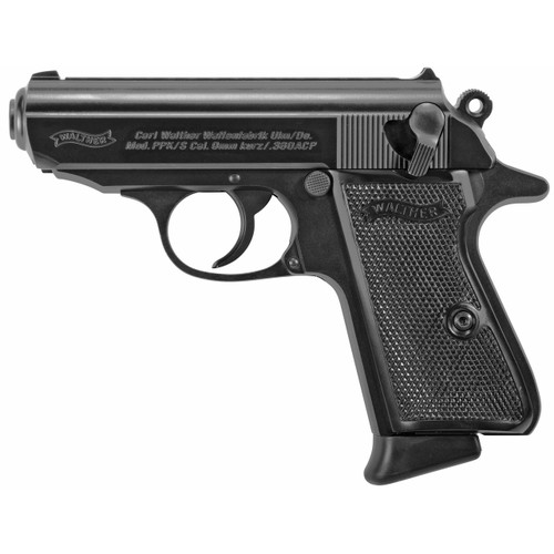Walther PPK/S 380 ACP Pistol 3.3" Barrel 7+1 Round Black (Interarms Import, Extended Beaver Tail)