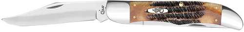 Case 03574 Hunter Folding Knife 4.10" Plain Mirror Polished Blade 6.5 BoneStag Handle