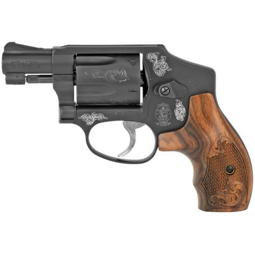 Smith & Wesson M442 .38 S&W Special Handgun 1.875" Barrel 5-Round Capacity Engraved Wood Grip - Image 1