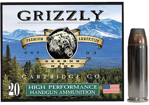 Grizzly Cartridge High Performance Handgun 45 Colt (Long Colt) +P Ammo 300 Grain Bonded Flat Nose Box of 20
