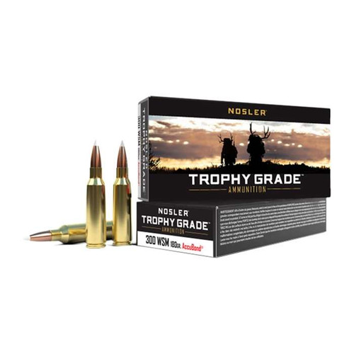 Nosler Trophy Grade 300 WSM Ammo 180 Grain AccuBond Box of 20