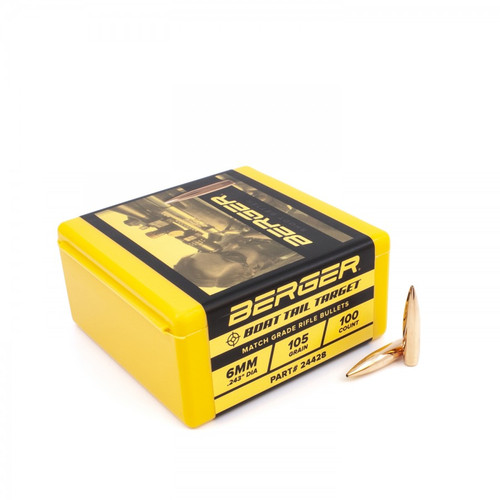 Berger 6 mm 105 Boat Tail Target Bullet Part# 24428
