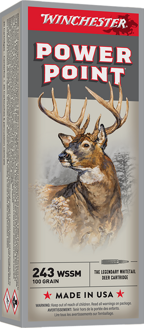 Winchester Super-X .243 WSSM Ammo 100 Grain Power Point Box of 20